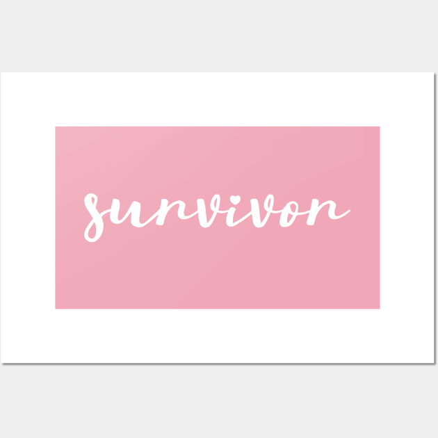 Survivor, Pink Breast Cancer Shirt Women Tee, The Comeback Is Always Stronger Than The Setback Tshirt, Pink Ribbon Awareness Breast Cancer Survivor Gift Wall Art by Inspirit Designs